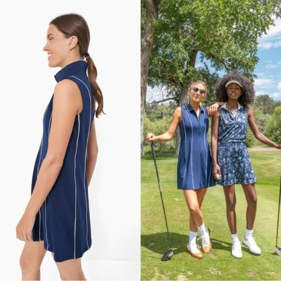 Tuckernuck TNuck Sport Dress Roxana Quarter Zip Golf Tennis in Navy - Picture 4 of 9